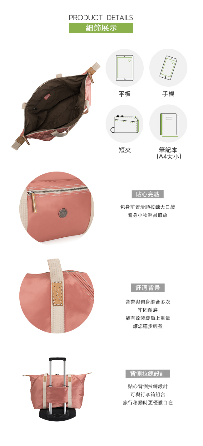 Kipling 城市探索玫瑰粉手提側背包-ART M-EDGELAND系列