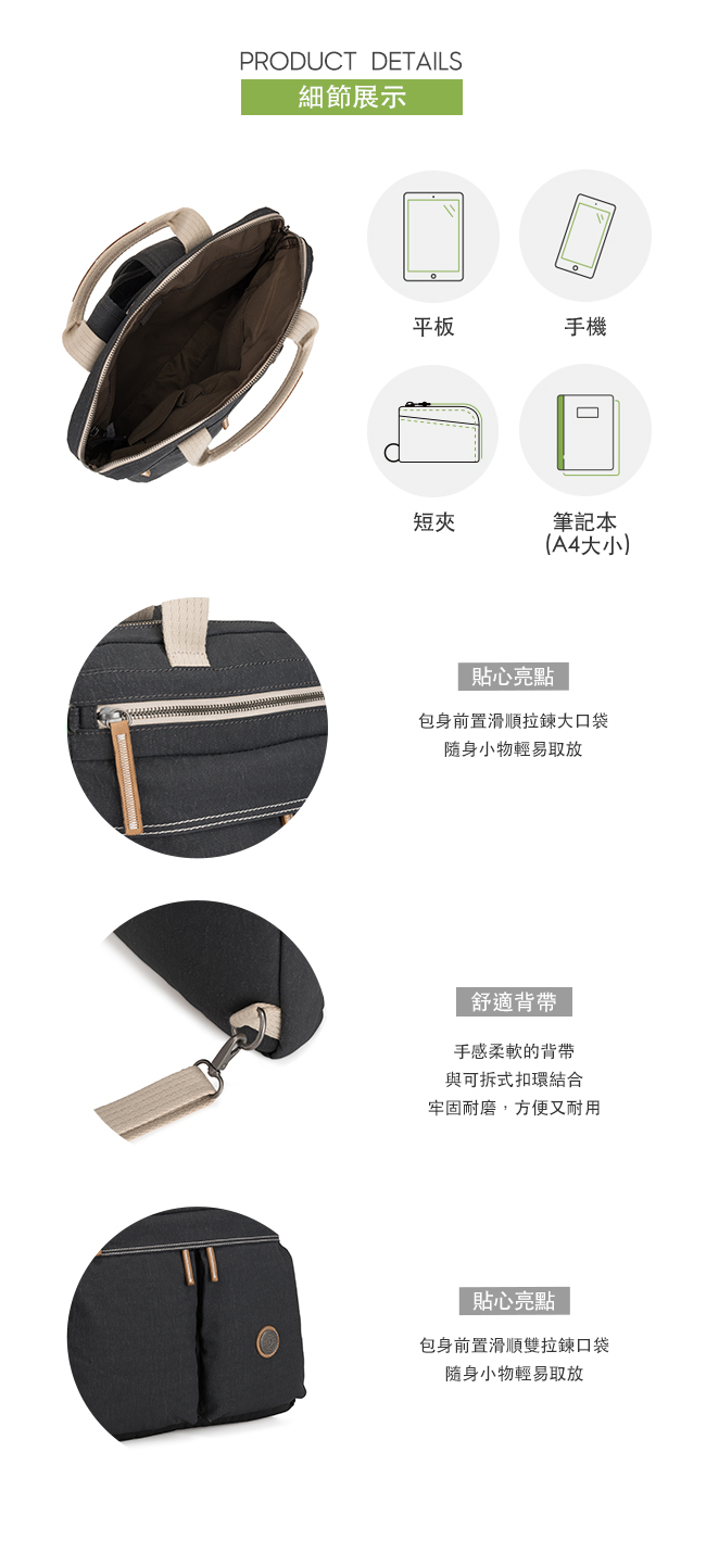 Kipling 城市探索霧灰前雙拉鍊手提後背兩用包-KOMORI S-EDGELAND系列