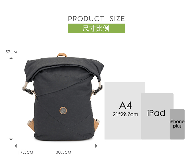 Kipling 城市探索霧灰插扣3way百變後背包-REDRO-EDGELAND系列