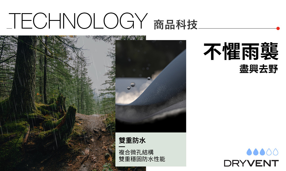 女款黑色DryVent防水透氣衝鋒衣