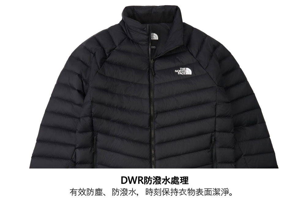 男款黑色DWR防潑水羽絨外套